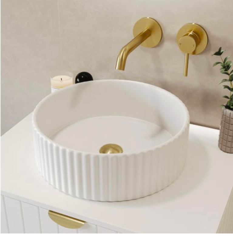 Sink Round counter top basin fluted 360mm-Oregon
