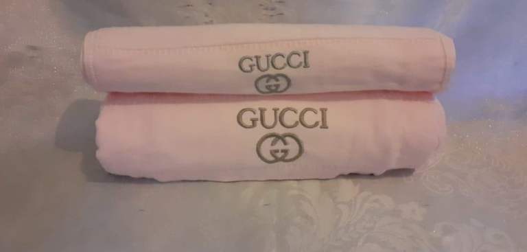 Two New Pink Gucci Hand Towels - Never Used