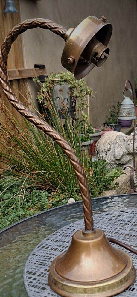 Mid Century Italy Brass Twisted Swan Light