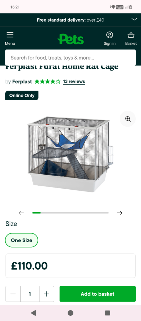 Pet cage large