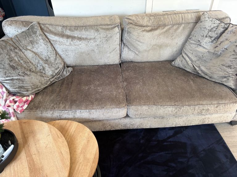 Crushed velvet sofa