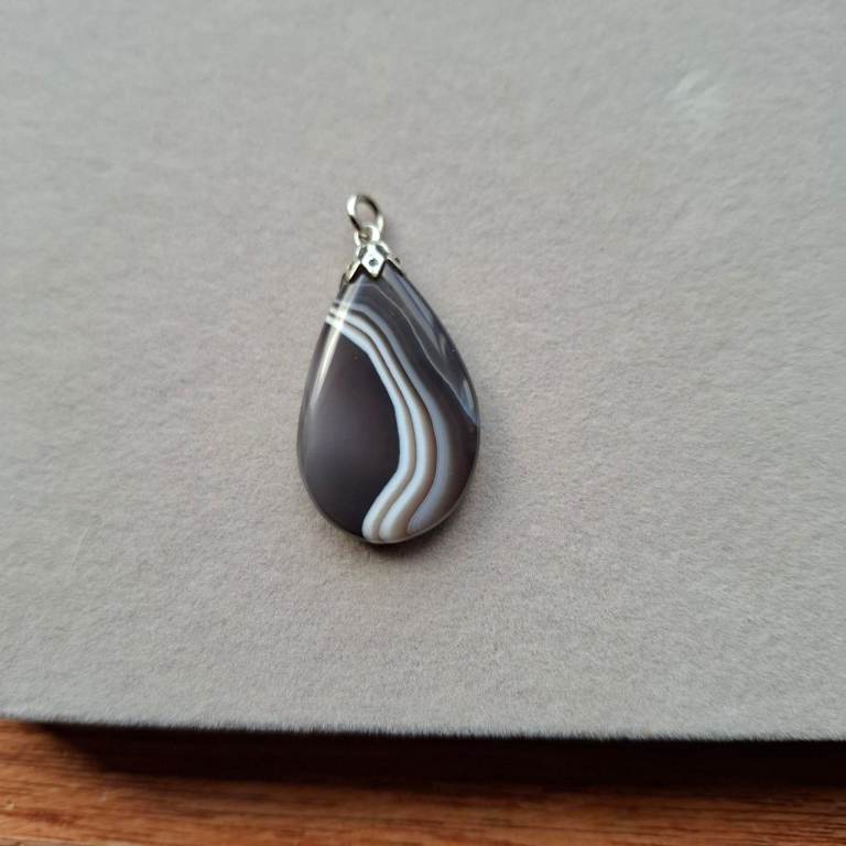 Botswana agate teardrop pendant