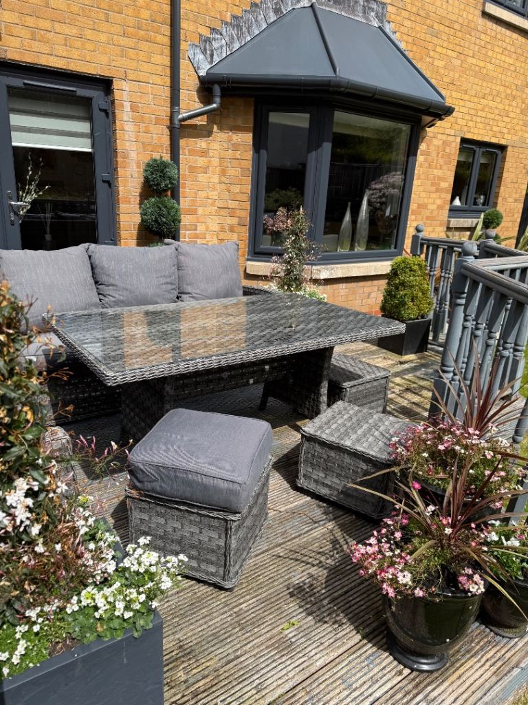 Grey rattan garden furniture 