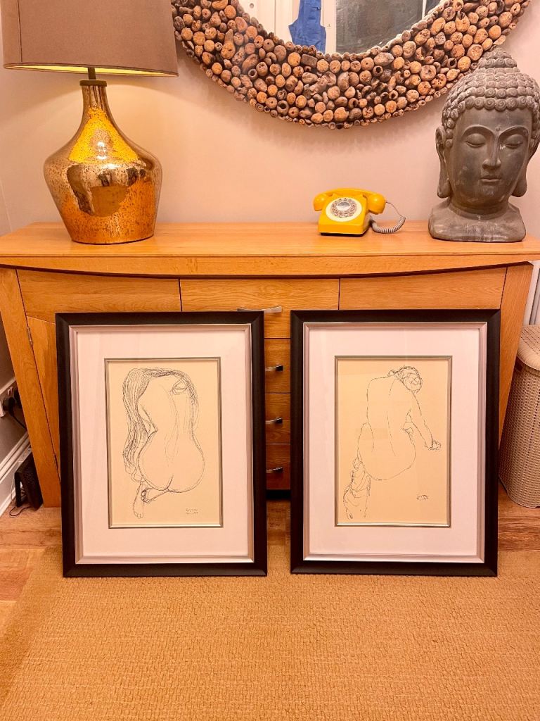 2 x Professionally framed fine art prints by Gustav Klimt