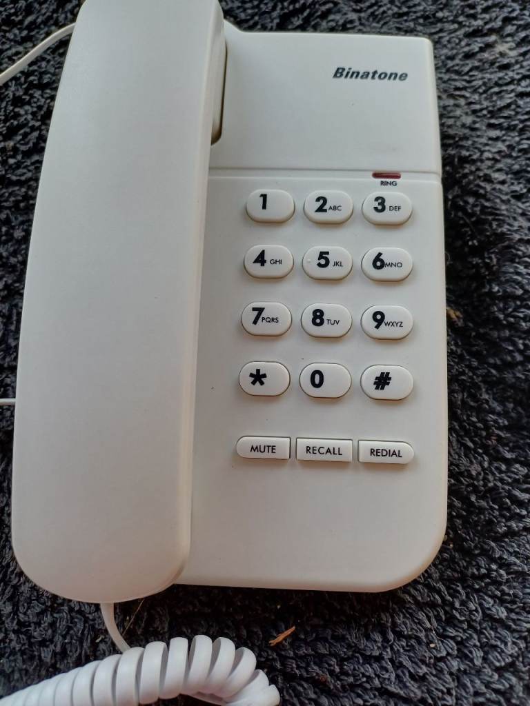 Binatone Corded Home Phone – White, Good Condition