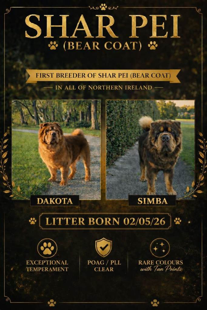 Stunning Shar Pei Rare (Bear Coat) 