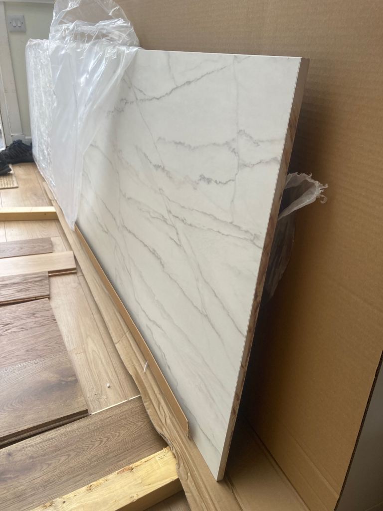 New Kitchen Worktop with Marble Effect – Still in Packaging