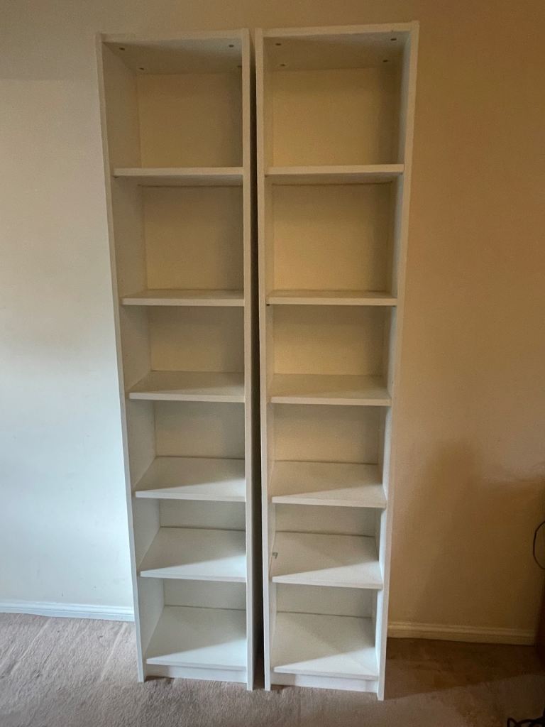 Pair of IKEA ‘Billy’ White Bookcases / Shelving Units - Good Condition