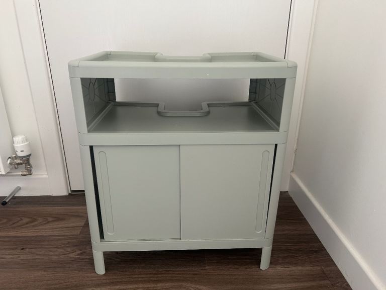 Ikea Ivosjon wash-basin base cabinet with sliding doors - green