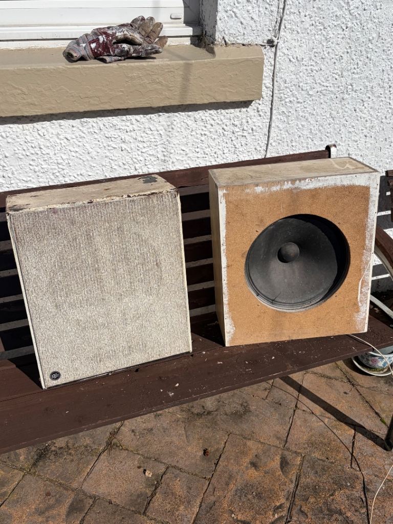 Pair of Large 12-inch Speakers - Fair Condition