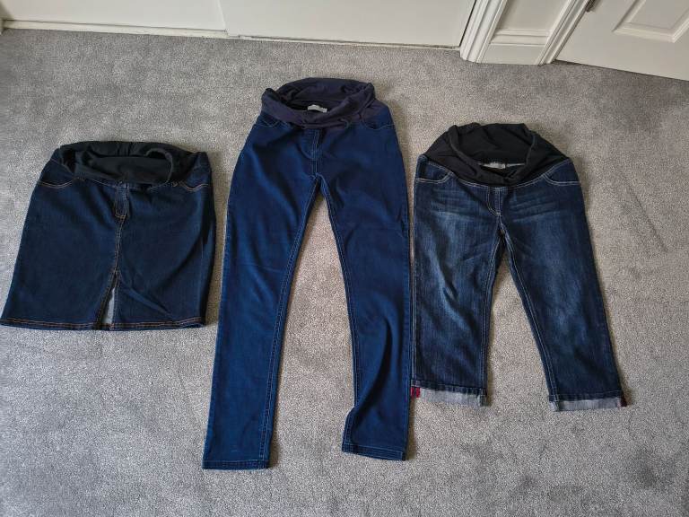 Jo Jo Maman Bebe maternity denim clothing bundle 