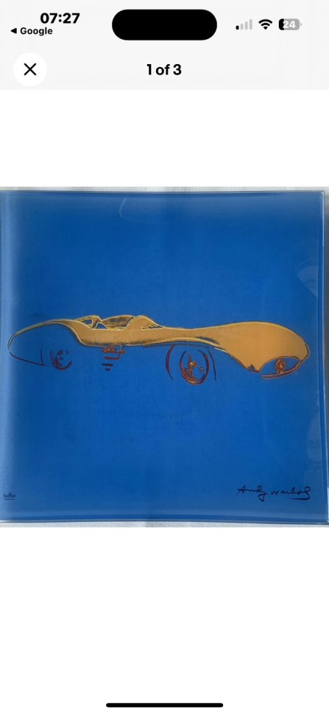 Rare Andy Warhol glass plate. 