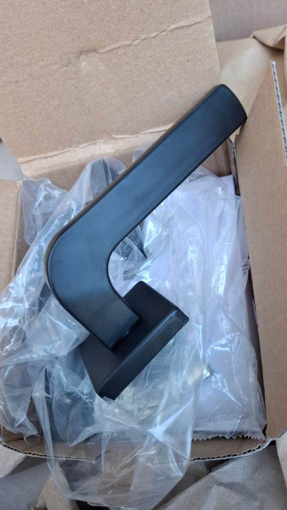 Matt black internal door handles