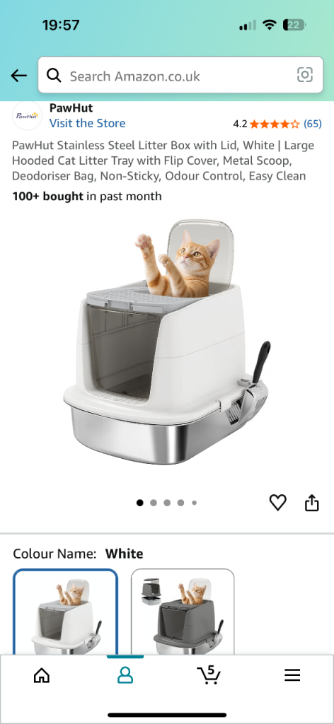 Brand new metal cat litter tray - with lid and scooper 