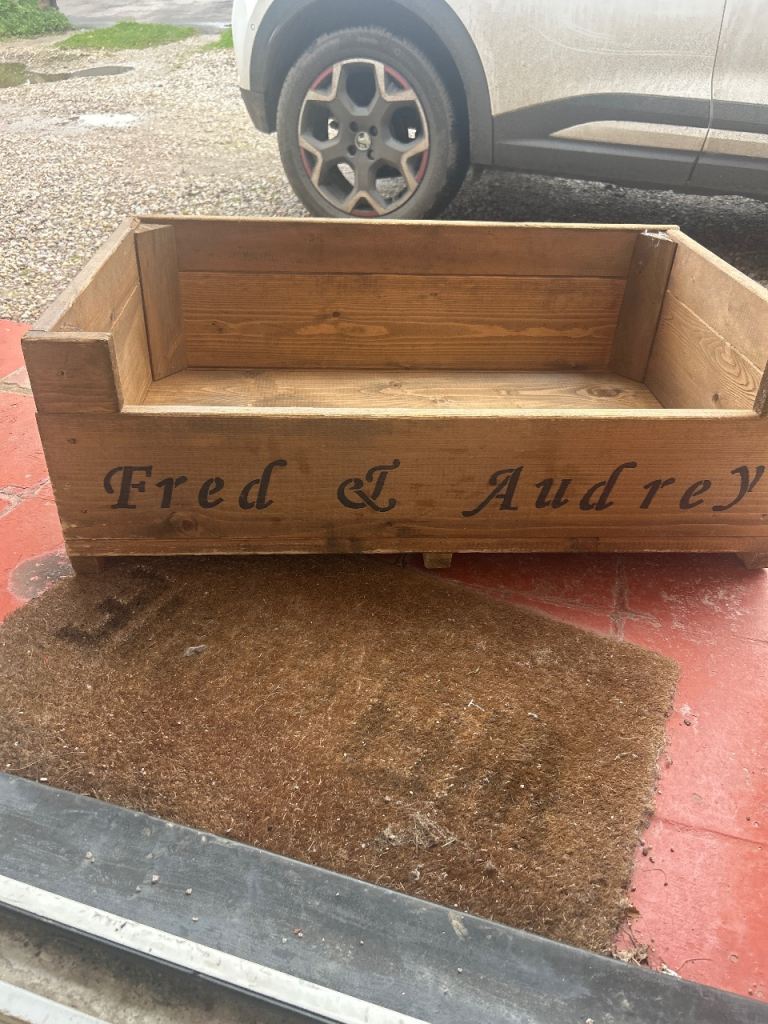 Wooden dog bed