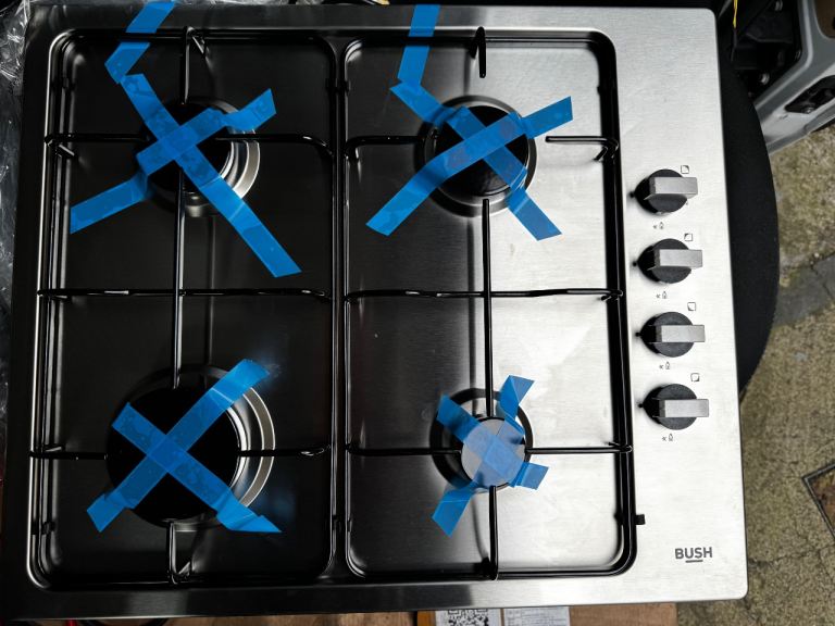Bush BIBGP 60cm - 4 Burner Gas Hob - Stainless Steel