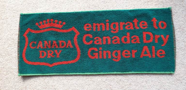 Rare, vintage Canada Dry Ginger Ale bar mat