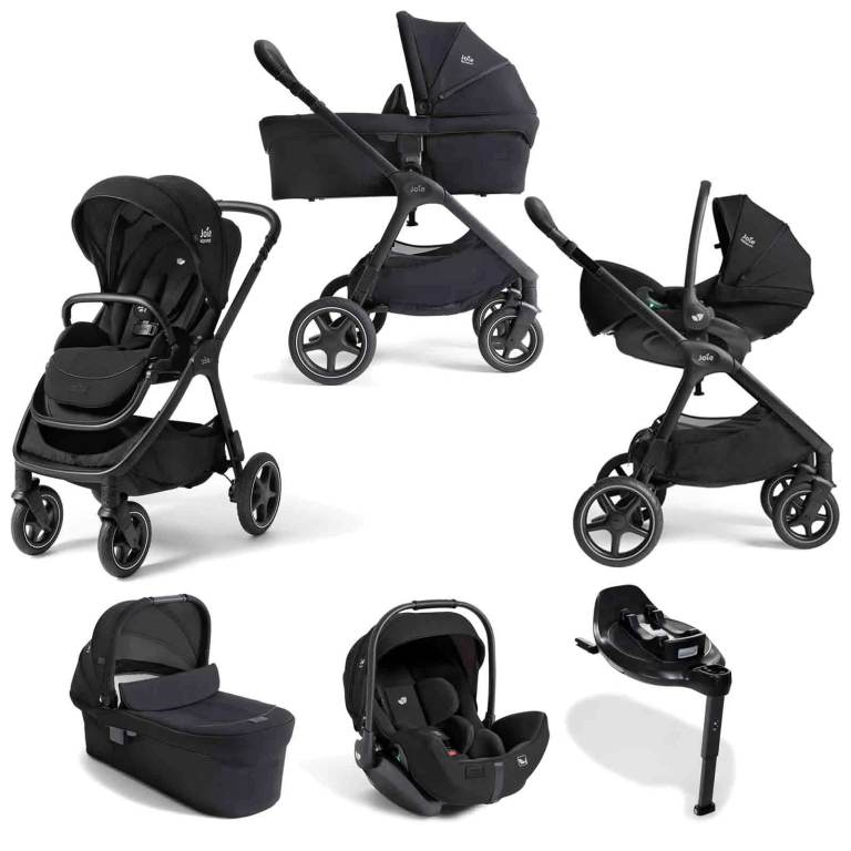 Joie Signature Finiti Flex Travel Ready Bundle with XL Carrycot, i-Level Pro Car Seat & i-Base