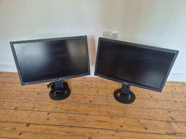 image for 2 EIZO Computer Monitor FlexScan EV2333W LCD 23 Inch 1920 X 1080 With Power Lead and VGA Cable VGC