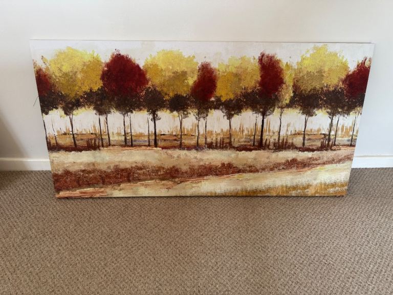 Large abstract Tree lined canvas picture 