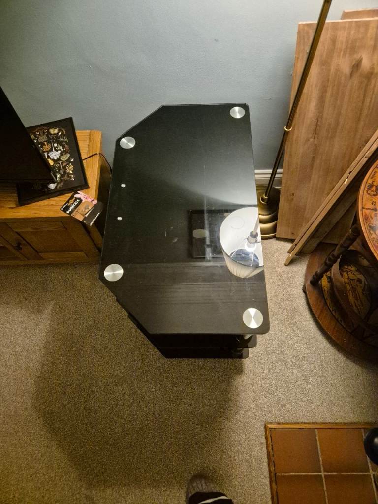 3 tier glass tv stand free