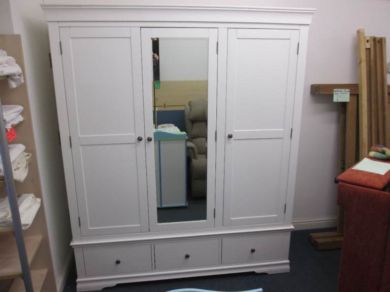 WHITE 3-DOOR / 3-DRAWER WARDROBE at HAVEN TRUST CHARITY SHOP
