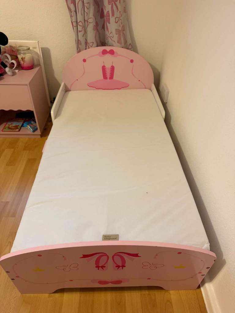 Pink Toddler Bed with Baby Elegance Mattress