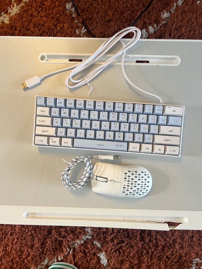  White Gaming Keyboard and Mouse Set – RGB Lighting, Brand New
