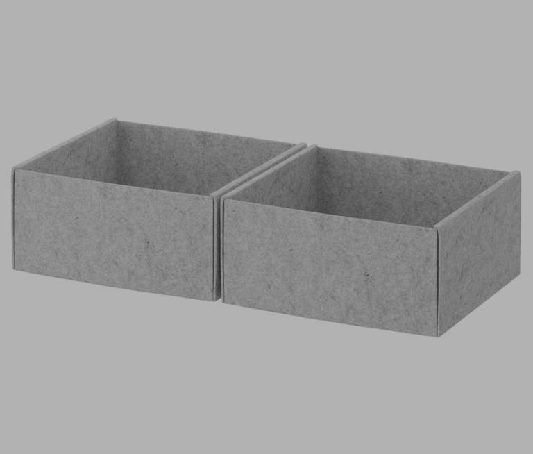 IKEA KOMPLEMENT Box (2), light grey, 25x27x12 cm