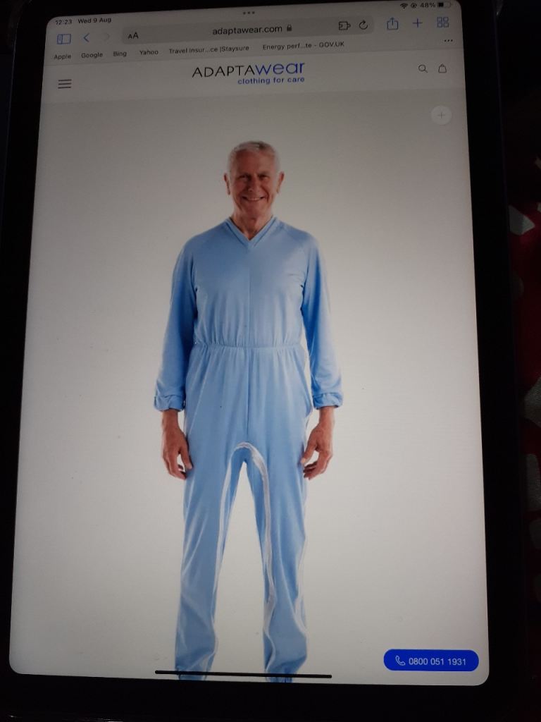 Pyjamas for disabled male (large)