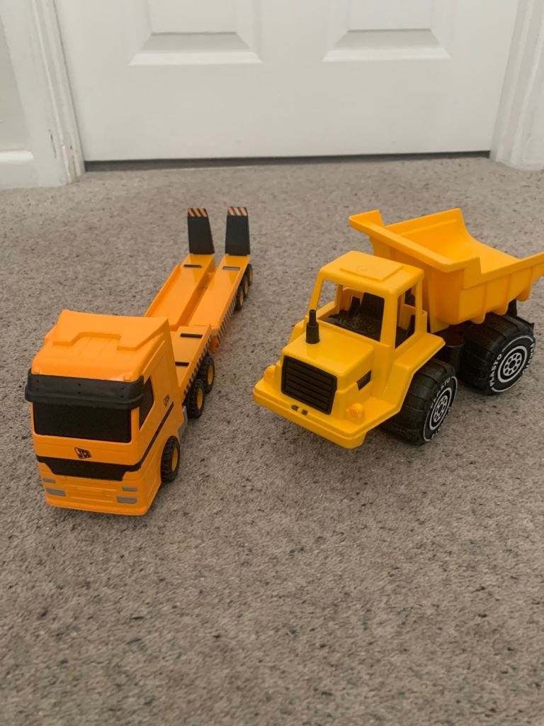 JCB low loader and dumper truck 