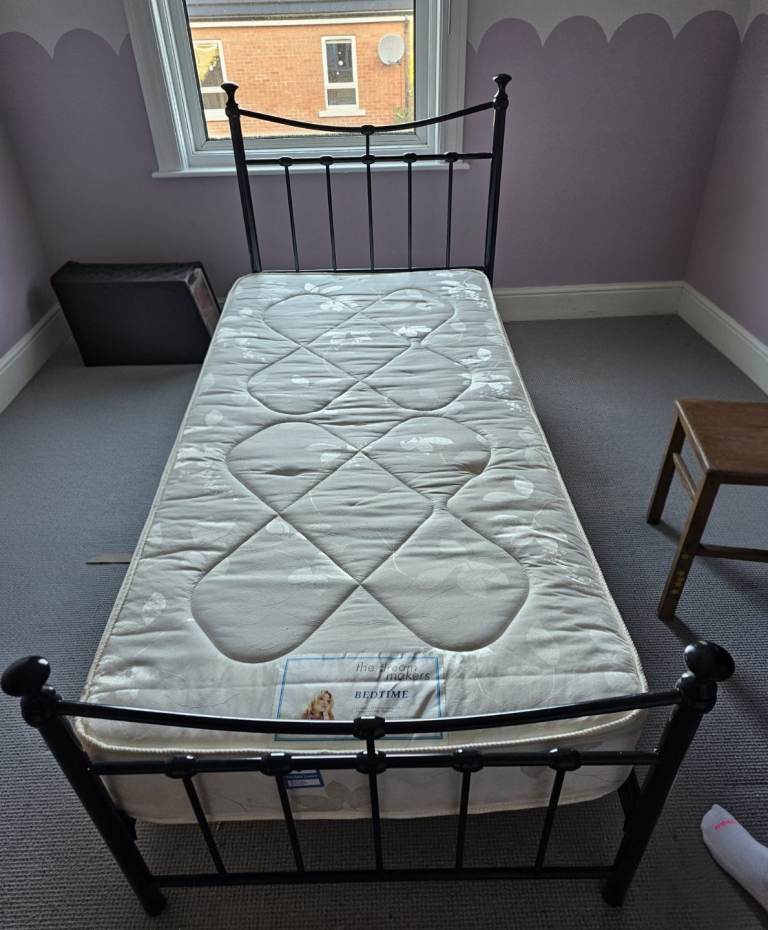 image for Single bed black frame (mattress optional)
