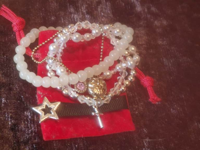 Lovely Multicoloured Beaded Bracelets with Charms