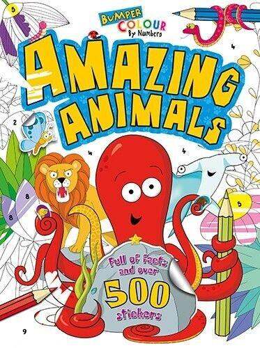 Joblot 28x Colour By Number Amazing Animals Bumper 500 stickers. Colouring book. RRP. 9.99