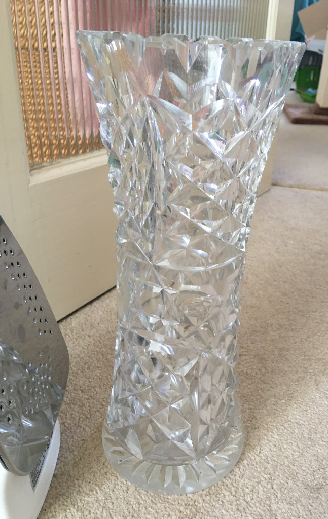 Thick Heavy Solid Crystal tall Vase