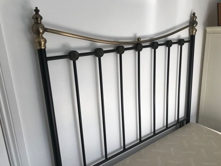 Double bed base and  metal headboard 