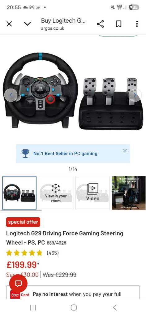 Logitech steering wheel and stand
