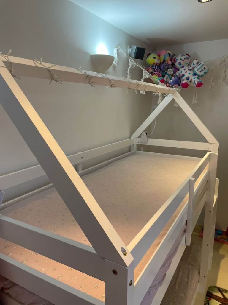 Good Quality pre-owned two single BUNK BEDS (70" by 30" by 66" tall)