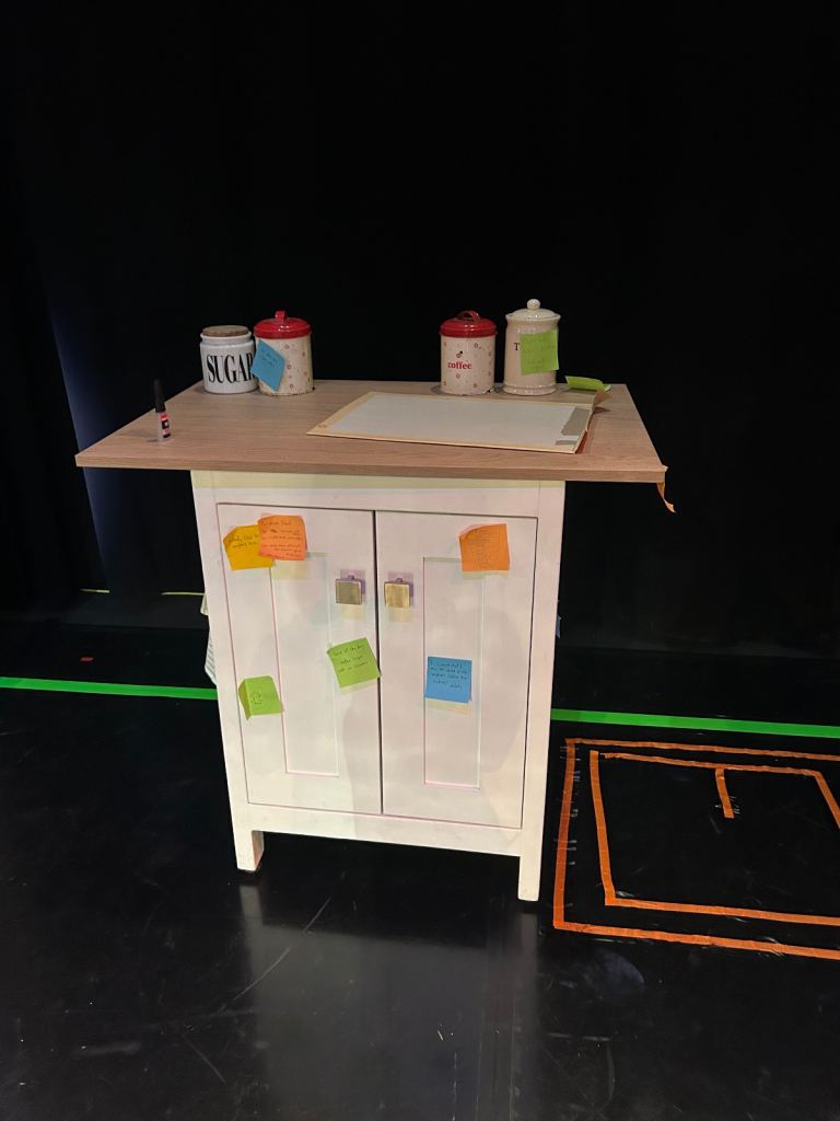 White Kitchen Island Unit with Wooden Top – Good Condition