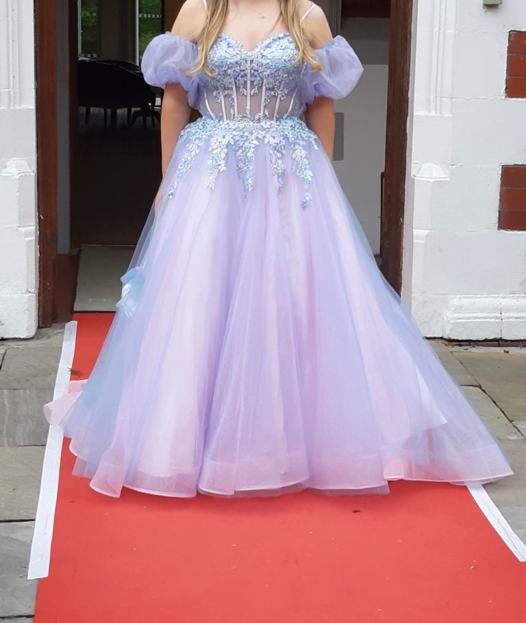 Blue/pink prom dress size M