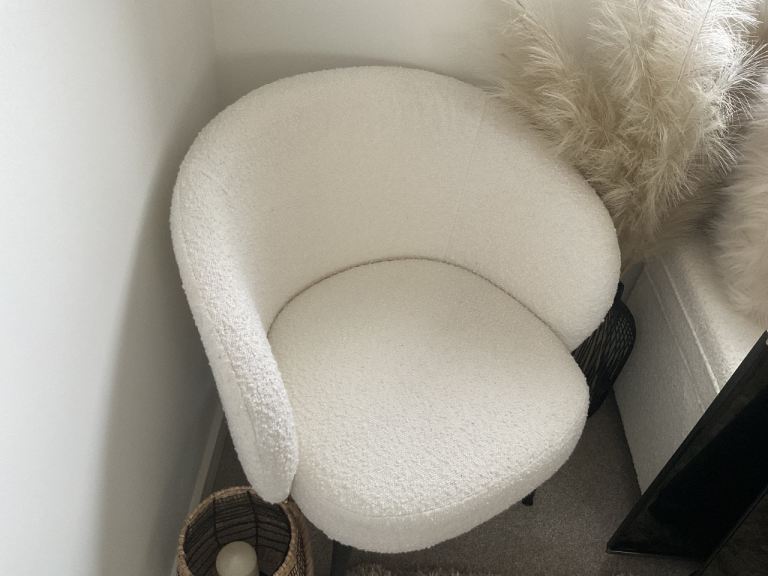 DUSK Indy Bouclé Accent Chair - Off White