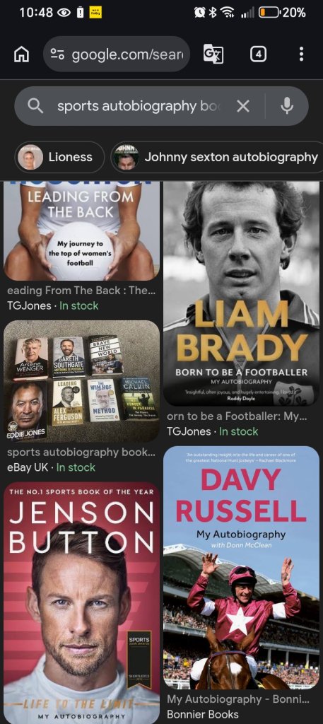 Sports, Autobiographies Wanted