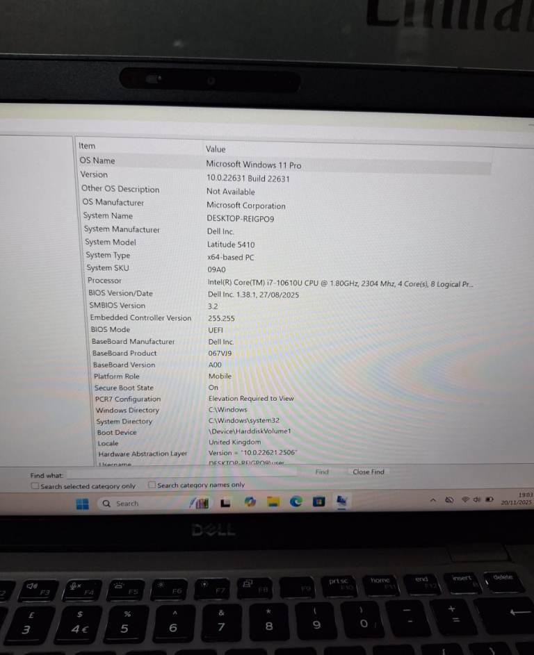 Dell Latitude 5410,14 Inch ,Intel Core i7,  16GB RAM ,238GB SSD ,W11 Pro