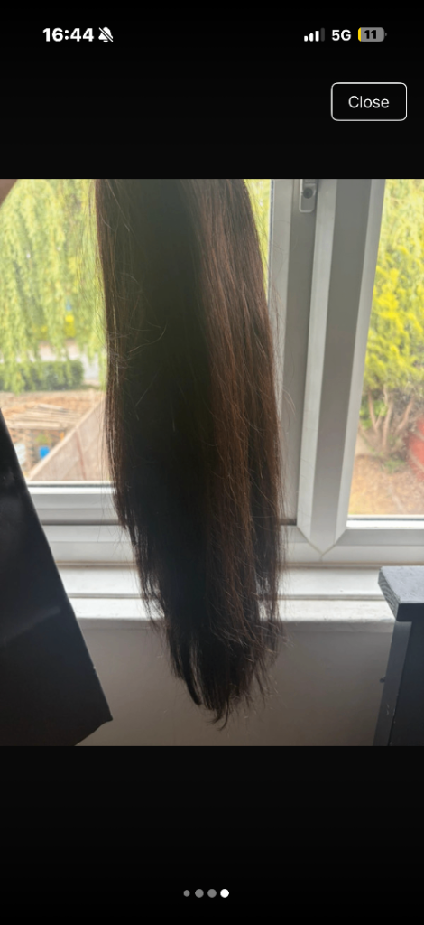 Layered straight Brazilian hair v part wig