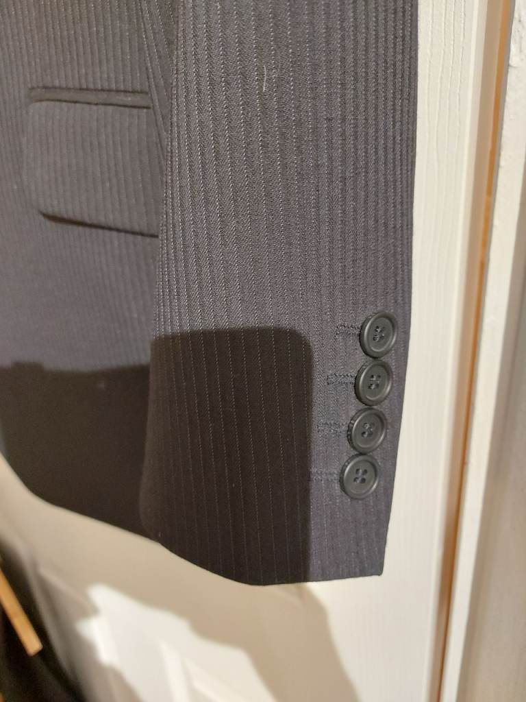 Ted baker suit, black very faint pinstripe suit