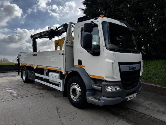2014 14 DAF LF 220 E6 PSS 18ft drop side Atlas 104.3E remote crane & block grab