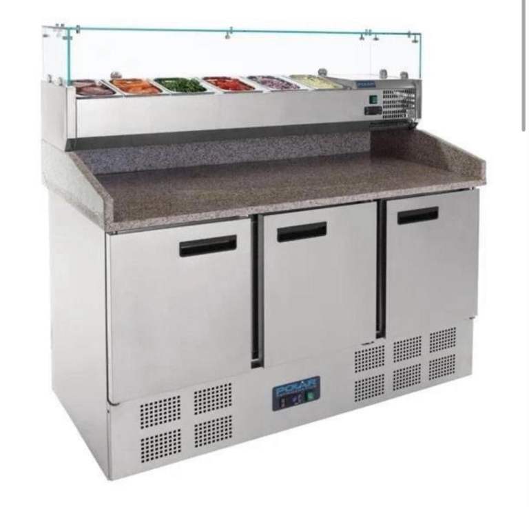 Commercial pizza prep fridge cafe shop restaurant preparation fridge 