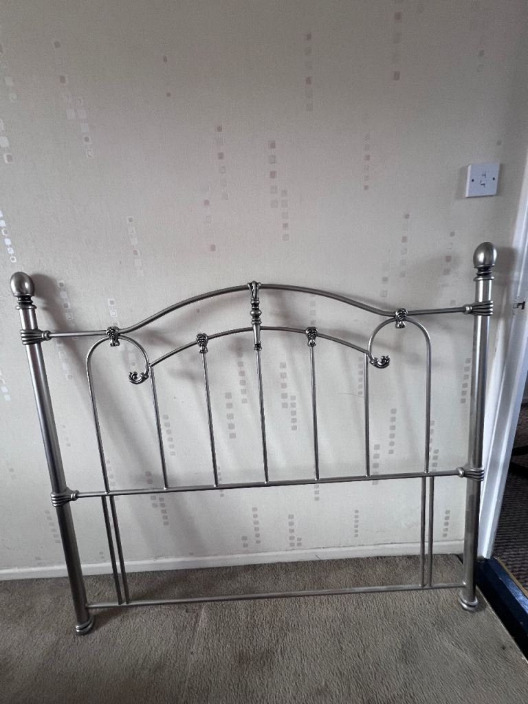FREE for Collection- Silver Metal Double Bed Headboard – Good Condition 