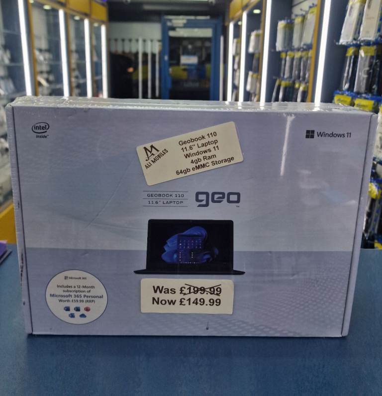 Brand New Laptop Geobook 110 11.6 Inch Windows 11 4gb Ram 64gb eMMC Storage