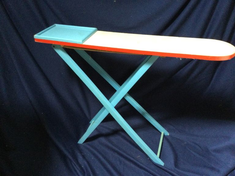 Vintage Toys - 2 Wooden Cots, Ironing Board, ‘Pixiano’ Piano